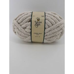 Yarn Bee Eternal Bliss Ivory Super‎ Bulky Chenille Polyester Yarn 8oz 28yd